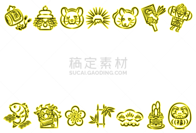 边框,新年前夕,日本,时尚,计算机图标,水平画幅,黑色,双黄实线,壁纸刷,贺卡