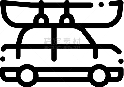car driven boat canoeing icon