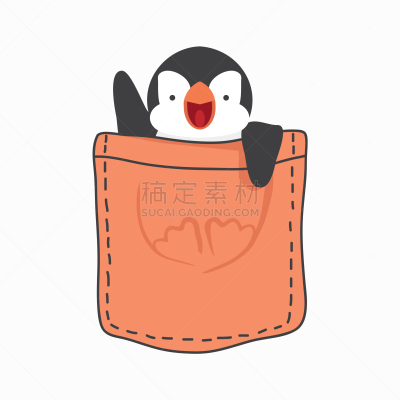 可爱的,口袋,企鹅,里面,肥胖,野生动物,雪,哺乳纲,自然美,小的