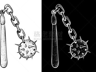 金属,中世纪时代,尖的,连枷,白色,传统,豆蔻