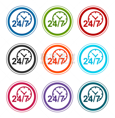 钟,绘画插图,圆形,平坦的,计算机图标,数字7,按钮,式样,背景分离,倒计时