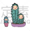 可爱的,仙人掌,植物,锅,卡通,家庭,小的,夏天,绘制,花