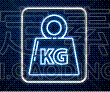 glowing neon line weight icon isolated on brick