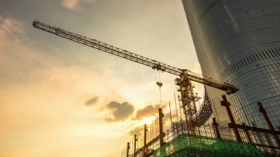 现代城市延时摄影中的新建筑场地