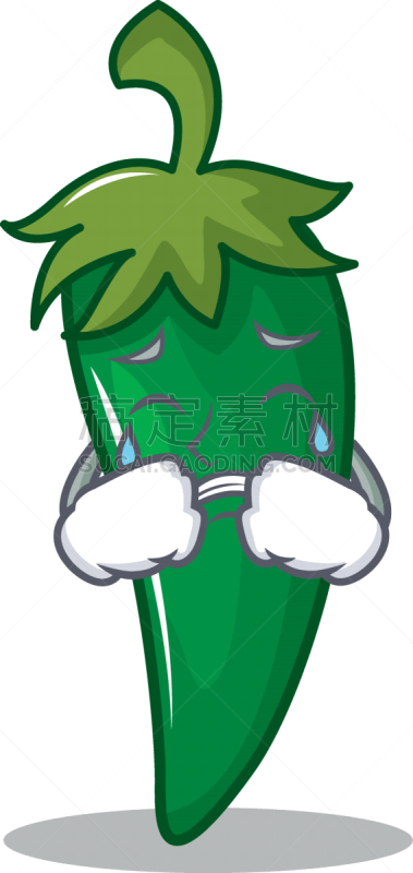 性格,绿色,卡通,辣椒,有机食品,自然,热,清新,哭,烹调