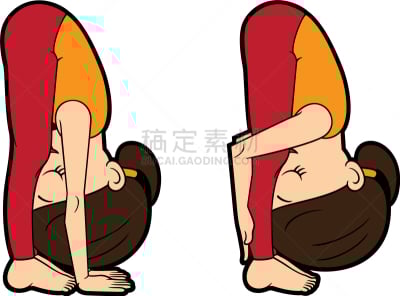 姿态优美,立式向前弯曲姿势,瑜伽,舞台,可爱的,活力,体操,多样,平衡,赤脚