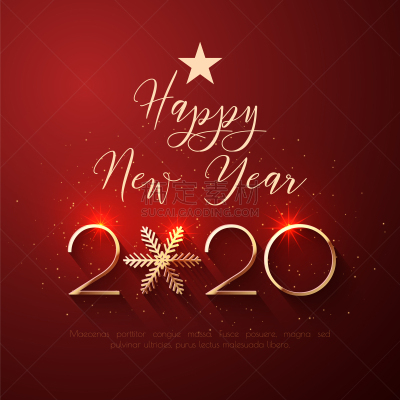 2020,黄金,文字,新年前夕,红色,新年,夏娃,季节,华丽的,设计