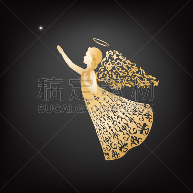 高雅,天使,雨云,翅膀,花纹,华丽的,复活节,文字,问候,庆祝