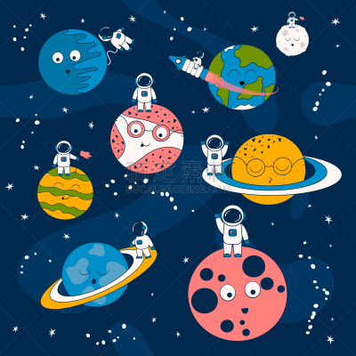 太空船,儿童,行星,背景,俄罗斯宇航员,宇航员,卡通,未来,星系,太空