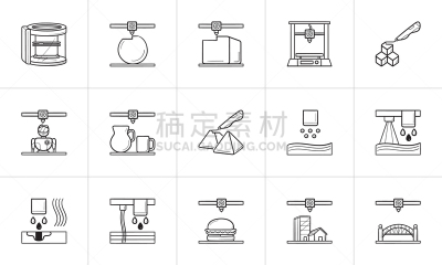 技术,乱画,轮廓,手,3D打印技术,打印机,计算机,塑胶,绘制,联系