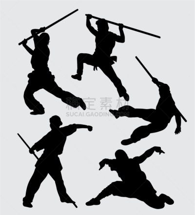 武术,运动,空手道,女人,剪影,踢