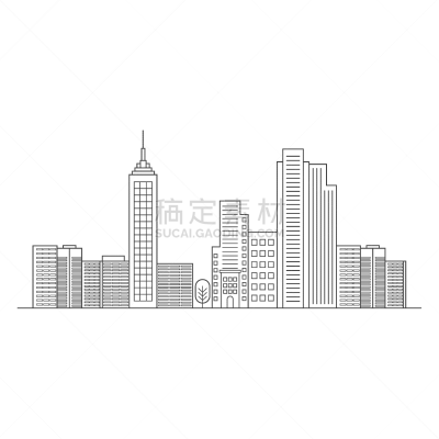 城市天际线,轮廓,商务,背景分离,现代,建筑业,户外,剪贴画,绘画插图,建筑
