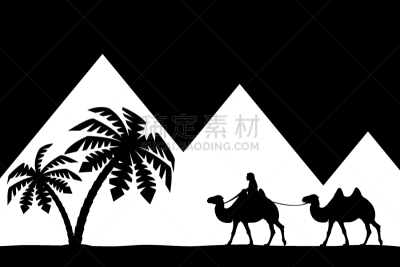男人,骆驼,吉萨金字塔群,宠物,轮廓,坟墓,自然,人,游牧民族,非洲