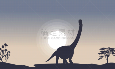 月亮,阿根廷龙,可爱的,巨大的,精力,自然,图像,矢量,简单背景,剪影
