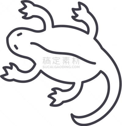 直的,概念,蜥蜴,线图标,轮廓,黑色,性格,艺术,自然,收集