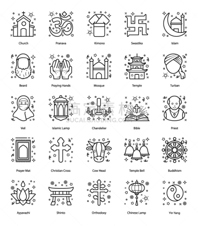 和服,烛台,饰头巾,头,手,神父,动物头,铃,绘画插图,教堂