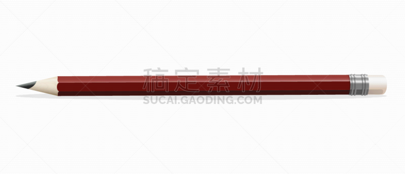 铅笔,简单,木制,红色,白色背景,商务,圆珠笔,背景分离,橡皮擦,信函