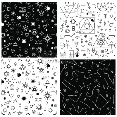行星,四方连续纹样,几何形状,星座,符号,天文学,现代,背景,星形