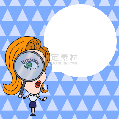看,放大镜,女人,食槽,对话气泡框,焦点,模板,侦探,设备用品,搜寻