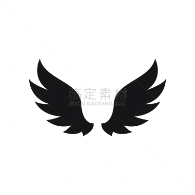 模板,矢量,翅膀,绘画插图,计算机图标,分离着色,华丽的,背景分离,简单,复古风格