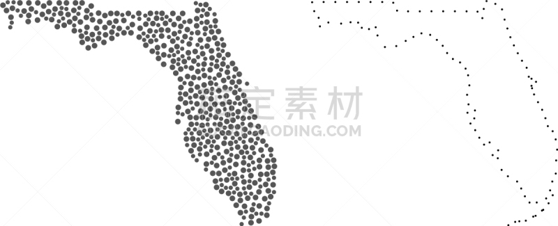 斑点,佛罗里达,地形图,轮廓,自然地理,几何形状,概念,美国,矢量