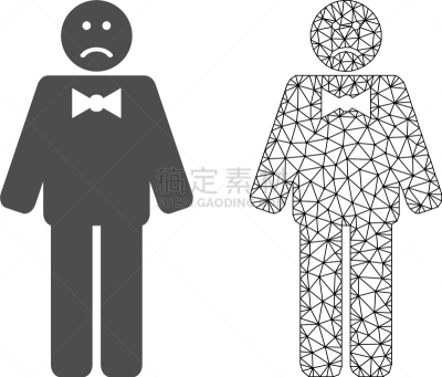 男人,铁丝网,悲哀,平坦的,计算机图标,男孩,几何形状,格子,华丽的
