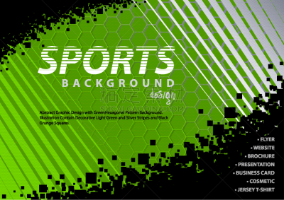 green-black background in sport design style