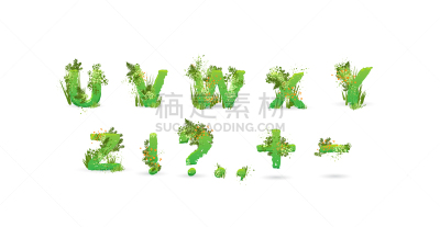 高雅,叶子,绿色,字体,华丽的,草坪,清新,字母,字母表次序,环境