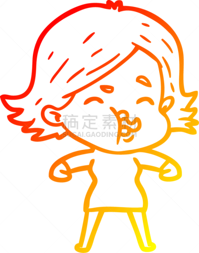 女孩,热,山,铅笔画,卡通,舌头,女人,性格,艺术,拉