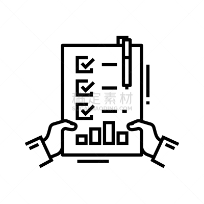 绘画插图,轮廓,符号,检验栏,矢量,标志,线图标,概念,直的