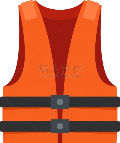 lifeguard vest icon flat style