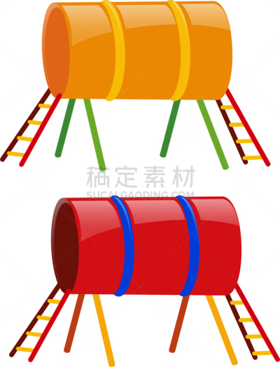黄色,红色,隧道,两个物体,分离着色,白色,图像,设备用品,矢量,收集