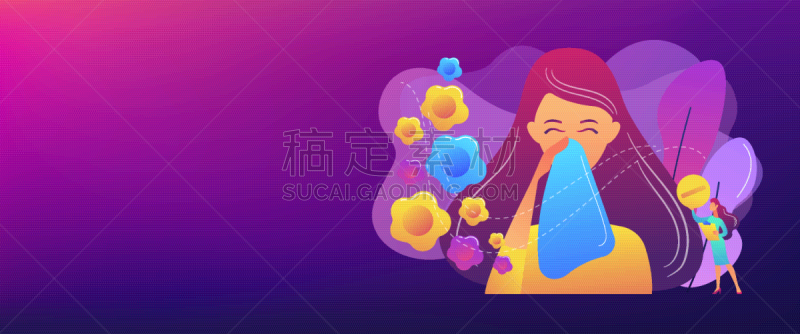 过敏反应,季节,概念,头球,活力,计划书,模板,女人,打喷嚏
