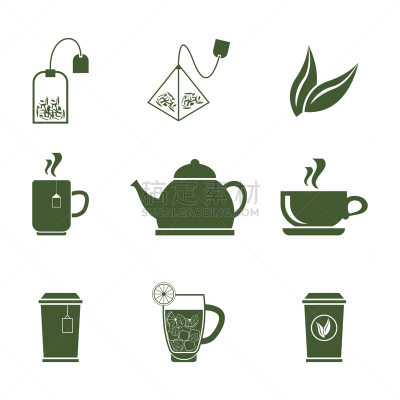 动机,白色背景,绿茶,符号,豆,叶子,圆形,白色,绿色,剪影