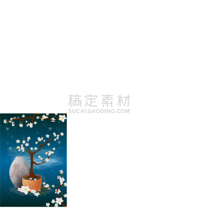 樱之花,叶子,锅,盆景,绿色,自然,图像,矢量,抽象,设计