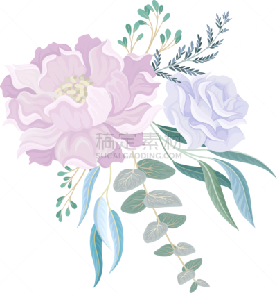 tender floral composition with blue flowers and