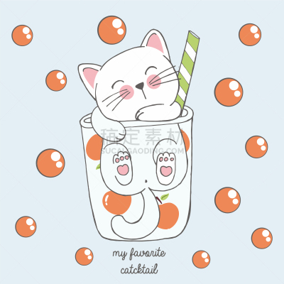 可爱的,玻璃杯,桃,野生猫科动物,可爱,鸡尾酒,饮料,脚印,清新,设计