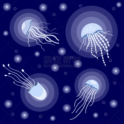 水母,蓝色,幽浮水母,活力,果冻,野生动物,壁纸,现代,发光,涉水