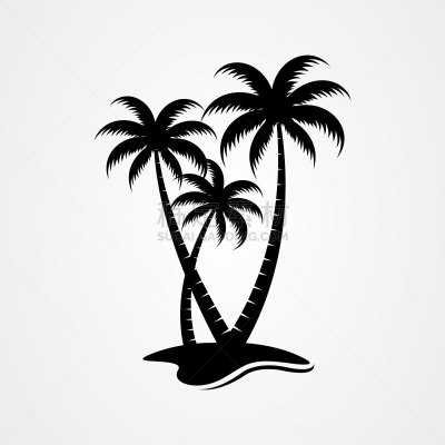 绘画插图,矢量,计算机图标,棕榈树,平坦的,简单,旅行者,季节,夏天,环境
