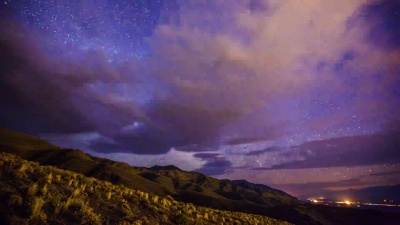 延时-山脉银河系美丽云层- 