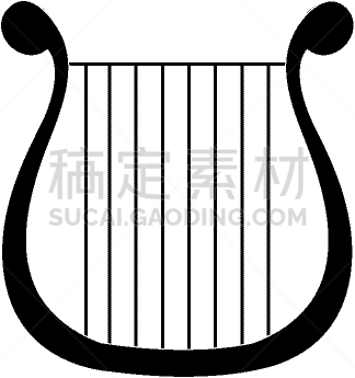 竖琴,乐器,图标,分离着色,管弦乐队,音乐,闪亮的,休闲,显现,装饰