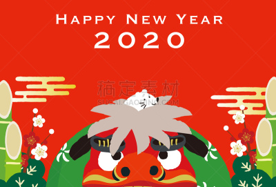 新年卡,鼠,宠物,新年,鼠年,2020,红色,文字,新年前夕,云