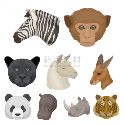 野外动物,猴子,分离着色,自然,鳄鱼,猫,狮子,象,鸟类,收集