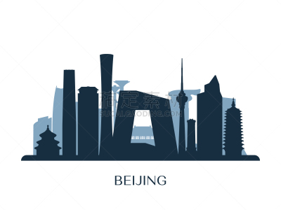 城市天际线,黑白图片,亚洲,商务,摩天大楼,剪影