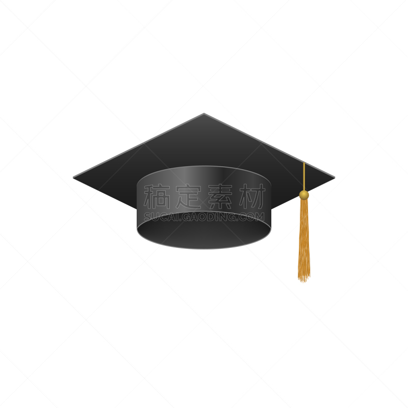 3d realistic graduation university black cap