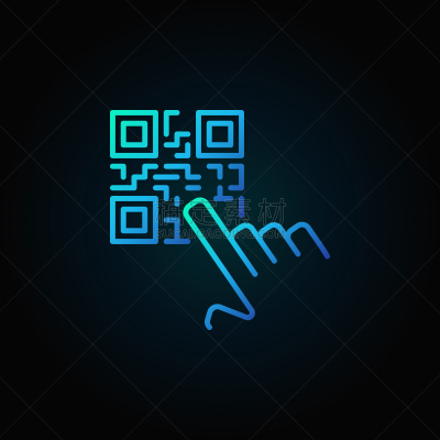 概念,图标,二维码,手,青绿色,直的,身份,技术,图像,指着