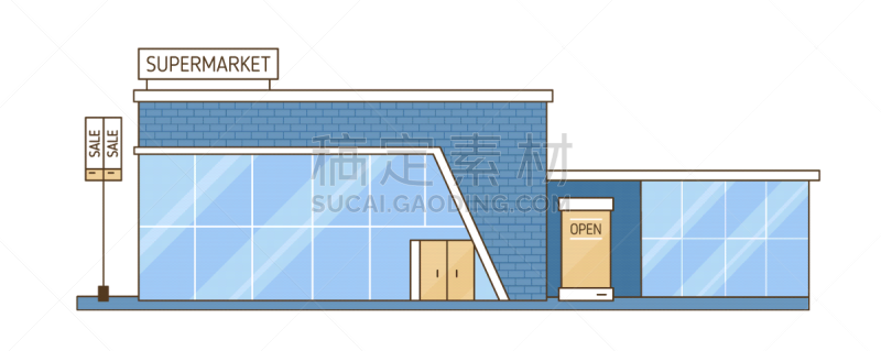modern city mall supermarket building flat