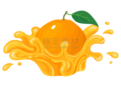 果汁,清新,桔子,卡通,矢量,橙子,绘画插图,式样,夏天