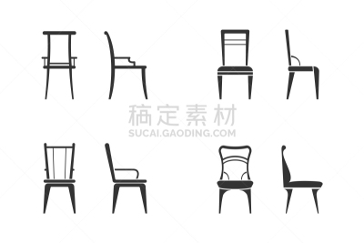椅子,计算机图标,黑白图片,理发师,白色,黑色,木制,布置,弯曲,收集