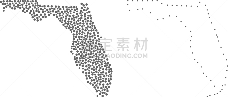 斑点,佛罗里达,州,地形图,轮廓,自然地理,几何形状,概念,矢量